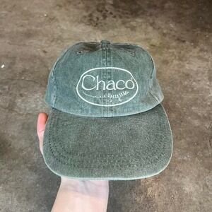 Chaco Logo Adams Baseball Hat Olive Green Pigment Dyed Strapback Cap
